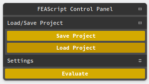 FEAScript platform Control Panel
