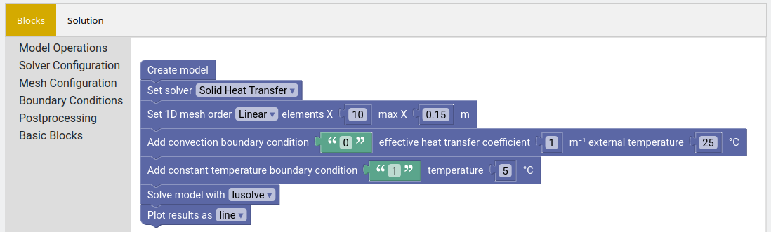 1D Wall Heat Conduction blocks