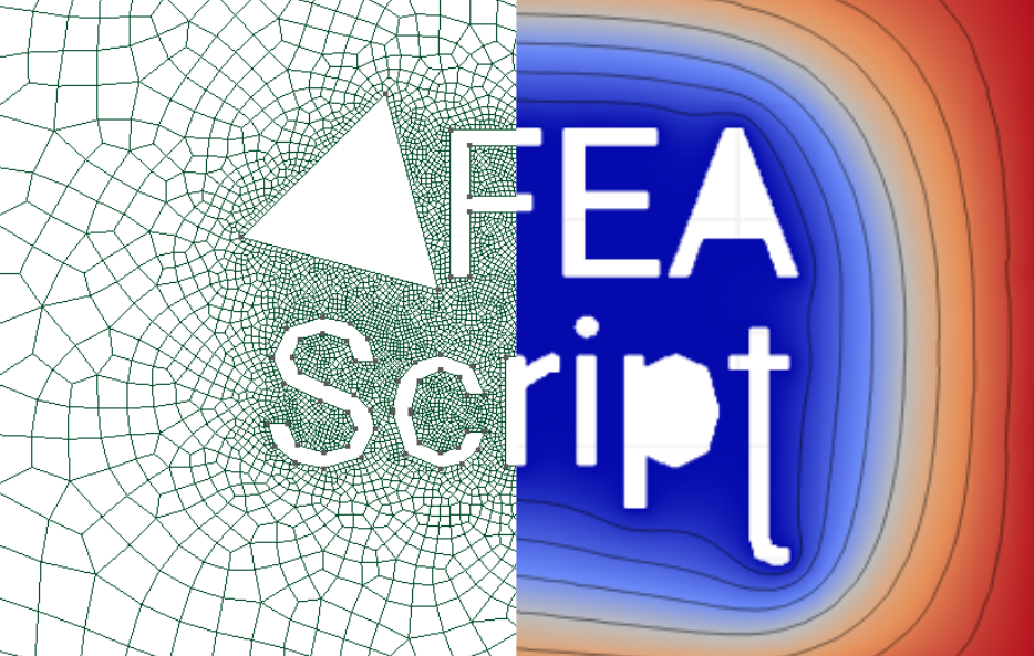 Results of heat conduction around the FEAScript logo