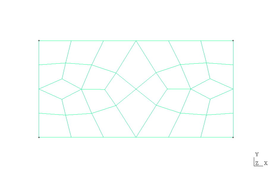 Quadrilateral mesh generated by Gmsh